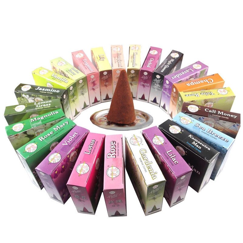 【お試しにピッタリ!アロマコーン香 Coloful Incense Cone】中国お香 コーンタイプ アロマ インセンス 雑貨 癒し 瞑想 ヨガ リラックス