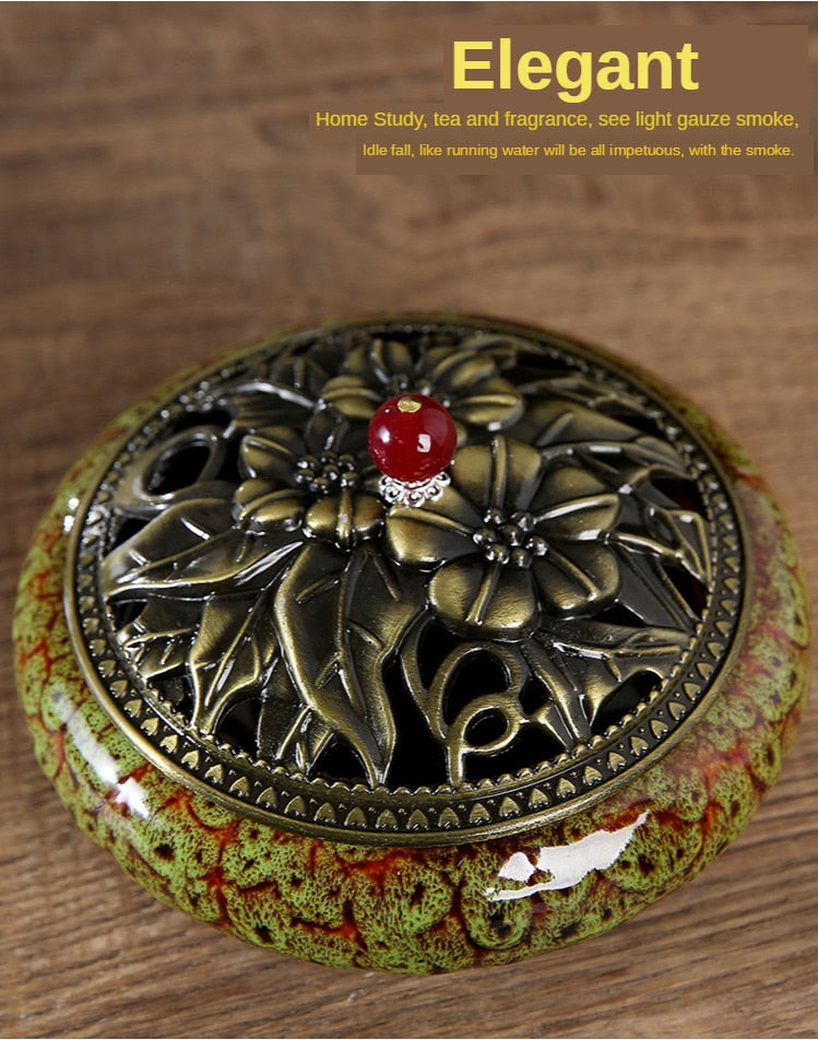 【孔雀の香】Peacock incense burner 中国お香 香炉 お香立て 癒し 瞑想 ヨガ リラックス ギフト