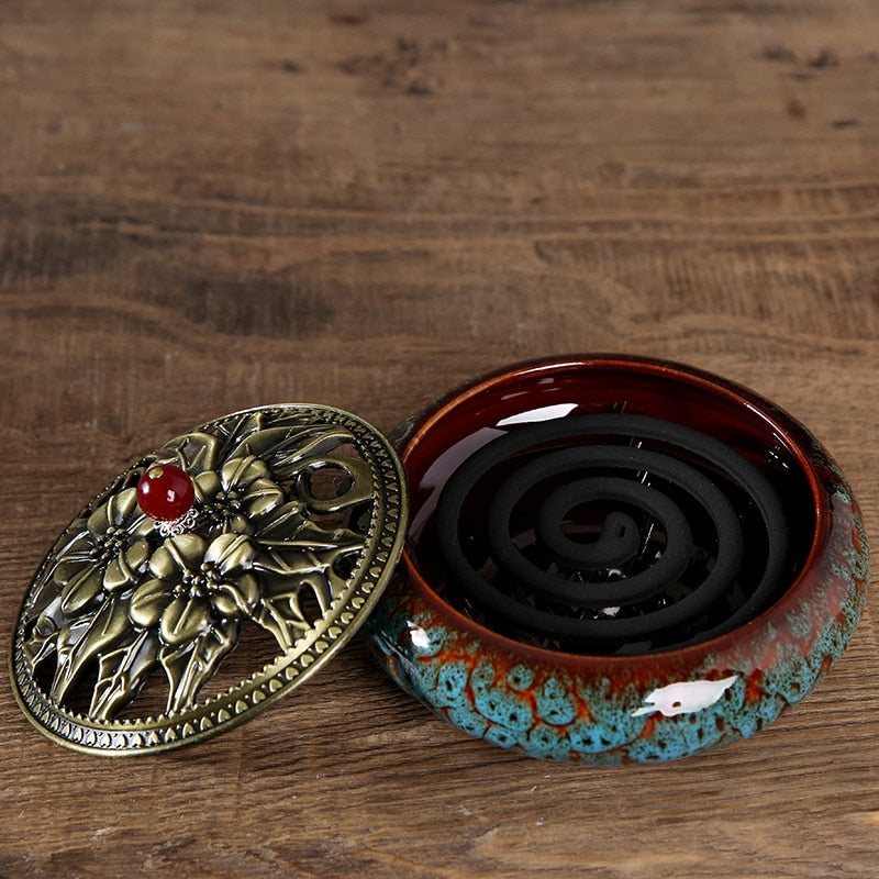 【孔雀の香】Peacock incense burner 中国お香 香炉 お香立て 癒し 瞑想 ヨガ リラックス ギフト