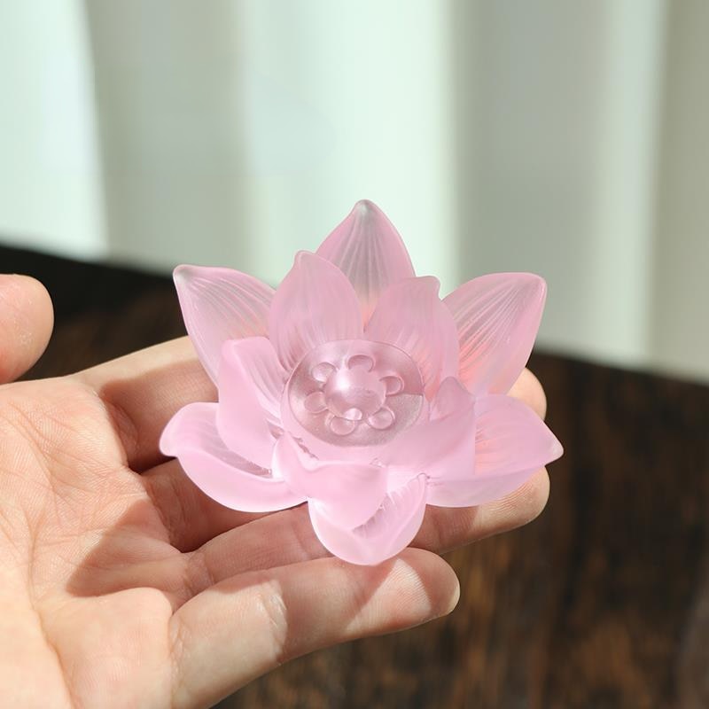 【硝子の蓮香炉 Grass lotus flower Incense Holder】中国お香 お香立て 癒し 瞑想 ヨガ リラックス 禅 透明 香炉 ロータス