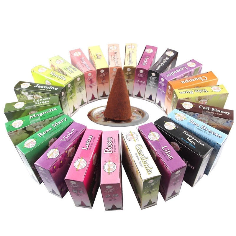 【お試しにピッタリ!アロマコーン香 Coloful Incense Cone】中国お香 コーンタイプ アロマ インセンス 雑貨 癒し 瞑想 ヨガ リラックス