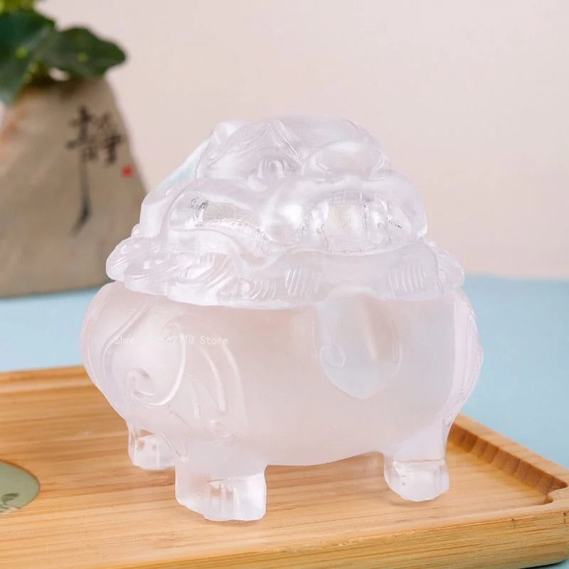 【雪のように透き通る美しさを持つ琉璃香炉】硝子水晶 お香立て 香炉 中国 お香 癒し 瞑想 ヨガ リラックス