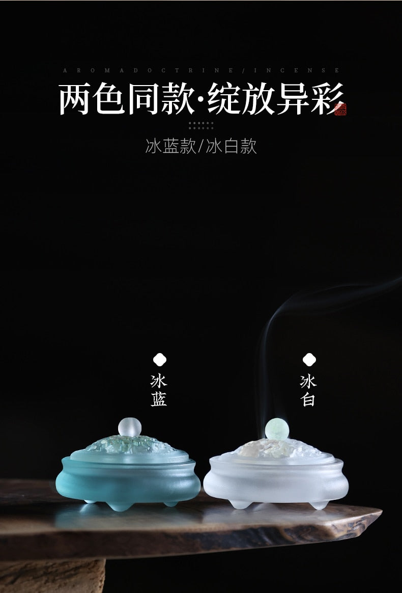 【ギフトにおすすめ! 硝子の香 Grass Incense Holder】中国お香 香炉 贈り物 お香立て 癒し 瞑想 ヨガ リラックス