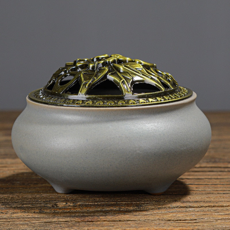 【彩の香 アンティークカラー Colorful Incense Holder】中国お香 丸型 お香立て 癒し 瞑想 ヨガ リラックス