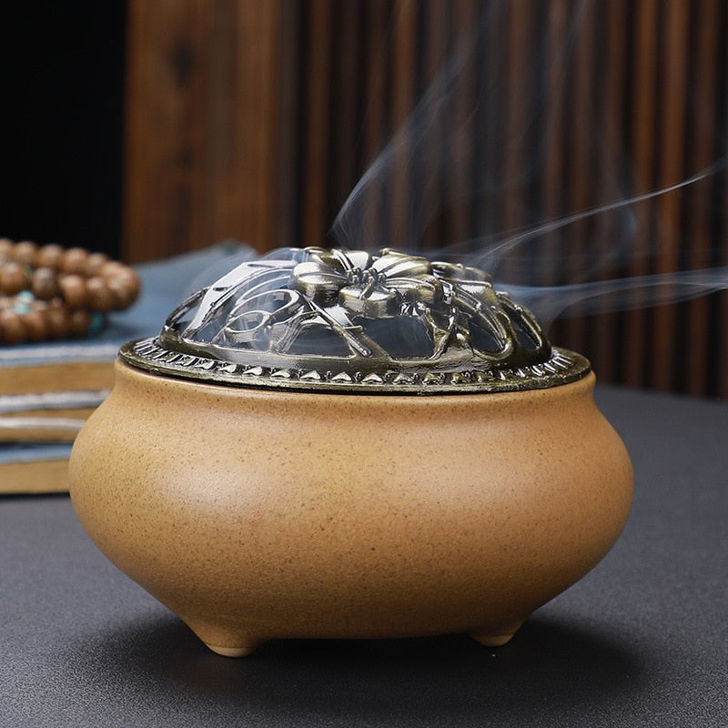 【彩の香 アンティークカラー Colorful Incense Holder】中国お香 丸型 お香立て 癒し 瞑想 ヨガ リラックス