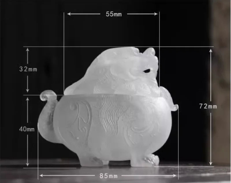 【雪のように透き通る美しさを持つ琉璃香炉】硝子水晶 お香立て 香炉 中国 お香 癒し 瞑想 ヨガ リラックス