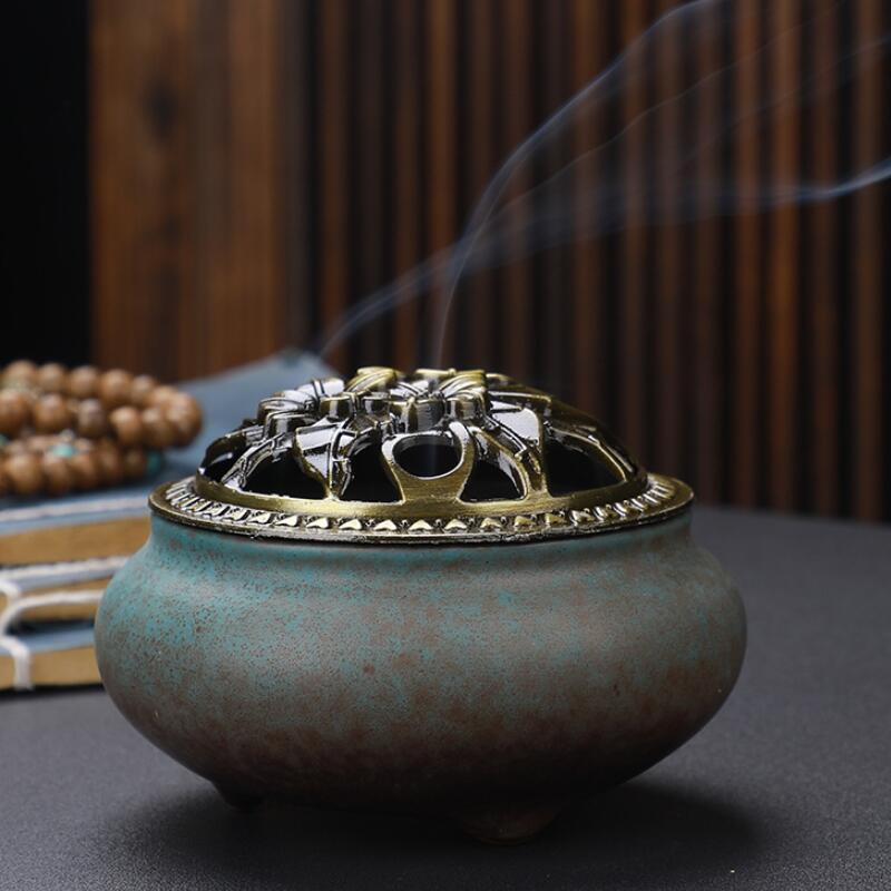 【彩の香 アンティークカラー Colorful Incense Holder】中国お香 丸型 お香立て 癒し 瞑想 ヨガ リラックス