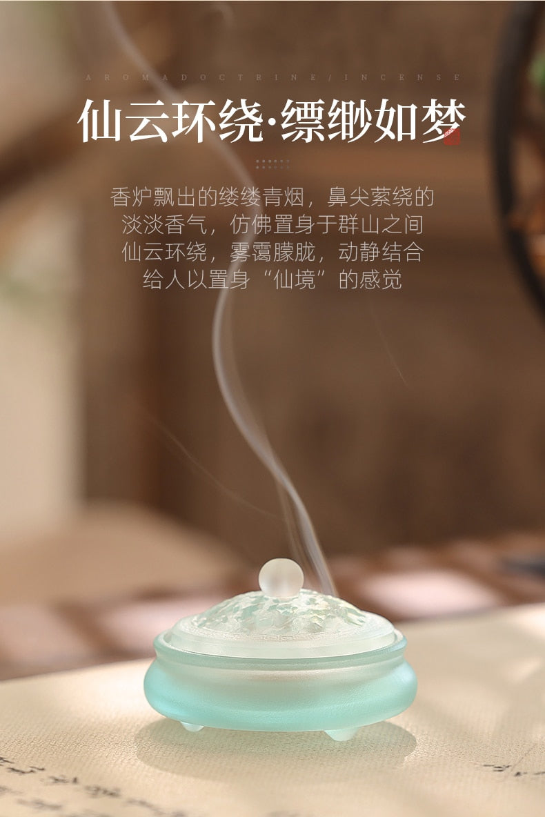 【ギフトにおすすめ! 硝子の香 Grass Incense Holder】中国お香 香炉 贈り物 お香立て 癒し 瞑想 ヨガ リラックス