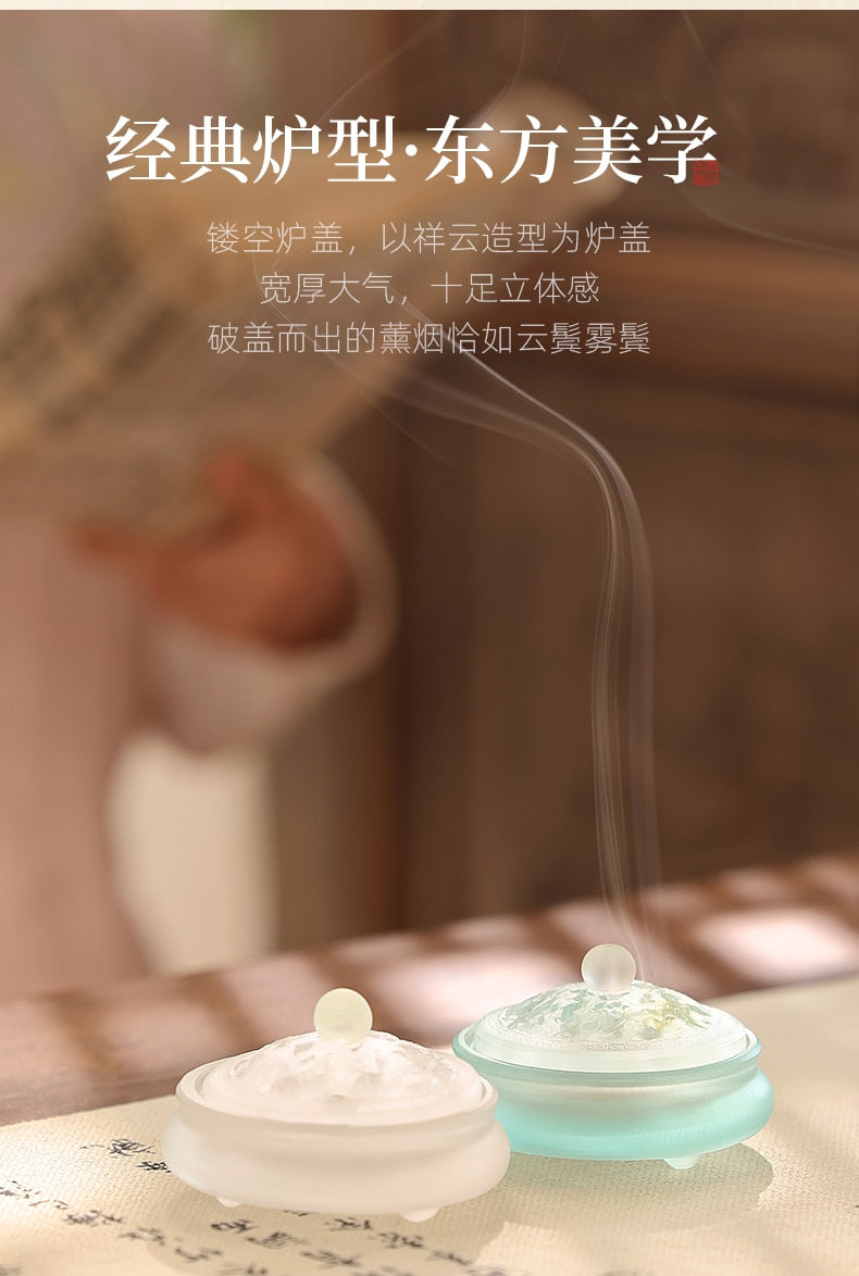 【ギフトにおすすめ! 硝子の香 Grass Incense Holder】中国お香 香炉 贈り物 お香立て 癒し 瞑想 ヨガ リラックス