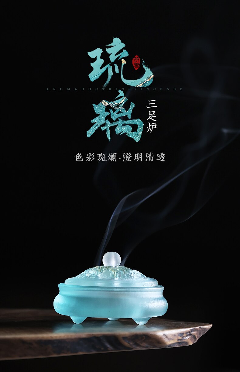 【ギフトにおすすめ! 硝子の香 Grass Incense Holder】中国お香 香炉 贈り物 お香立て 癒し 瞑想 ヨガ リラックス