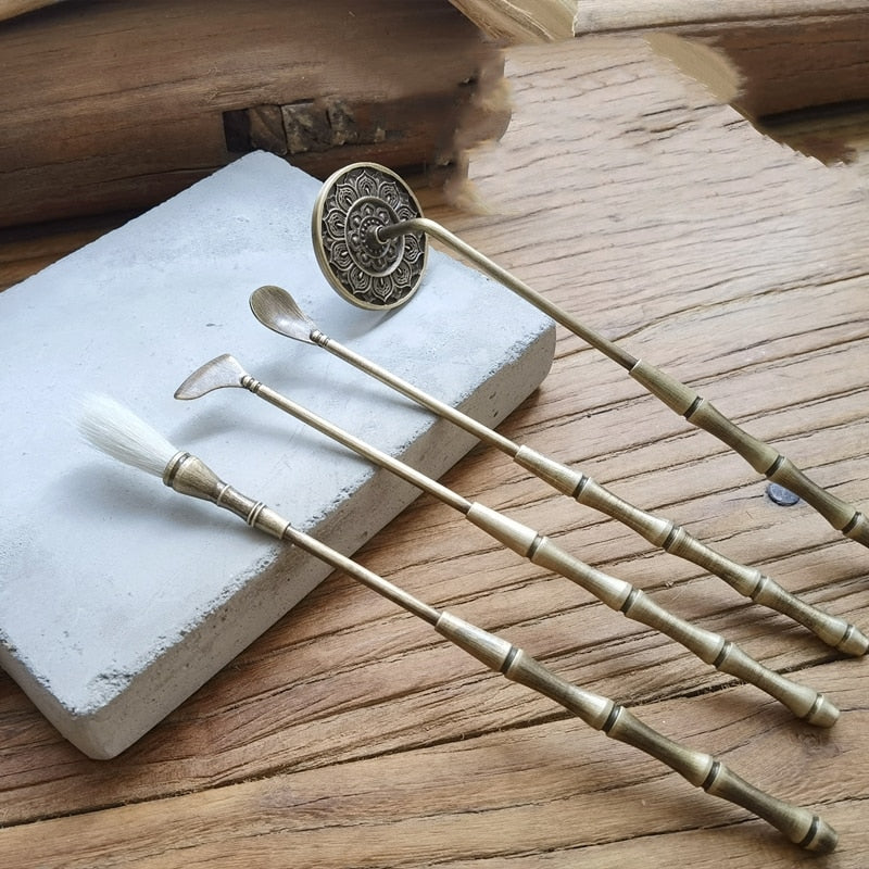 【レトロデザインの初心者向け香具セット Incense stick set】中国お香 お香 道具 香道 お香立て 癒し 瞑想 ヨガ リラックス ゴールド