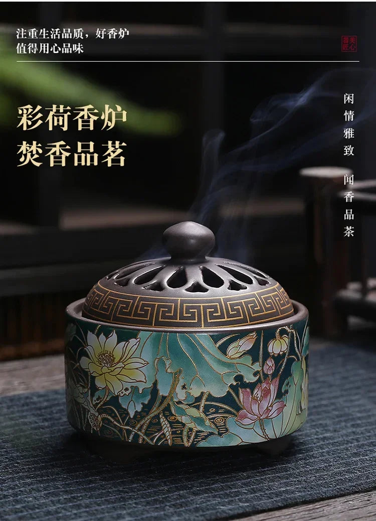 【古典美あふれる紫砂香炉】中国お香 香炉 お香立て 癒し 瞑想 ヨガ リラックス ギフト