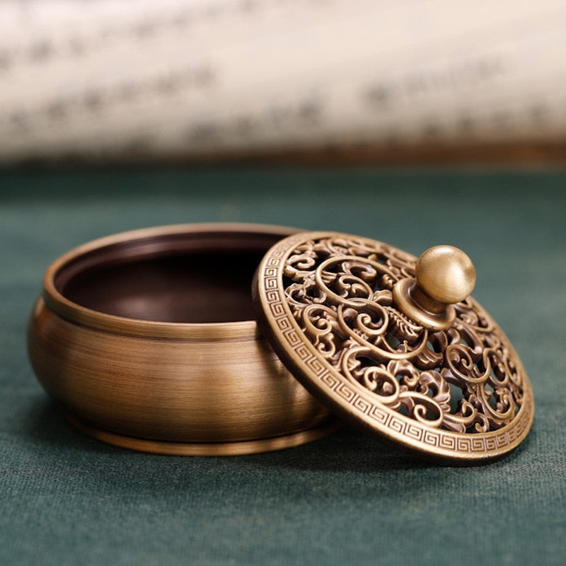 【黄金の伝統 Gold traditional Incense Holder】中国お香 丸型 ゴールド お香立て 癒し 瞑想 ヨガ リラックス