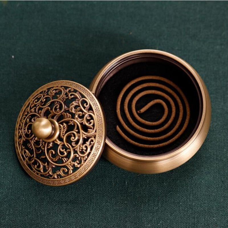 【黄金の伝統 Gold traditional Incense Holder】中国お香 丸型 ゴールド お香立て 癒し 瞑想 ヨガ リラックス