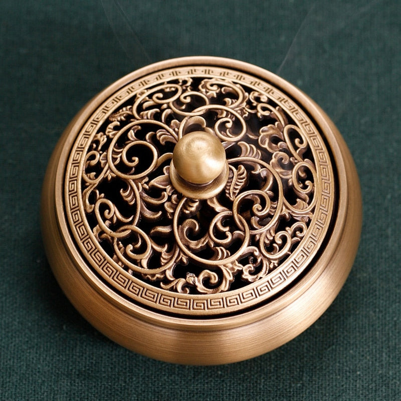 【黄金の伝統 Gold traditional Incense Holder】中国お香 丸型 ゴールド お香立て 癒し 瞑想 ヨガ リラックス