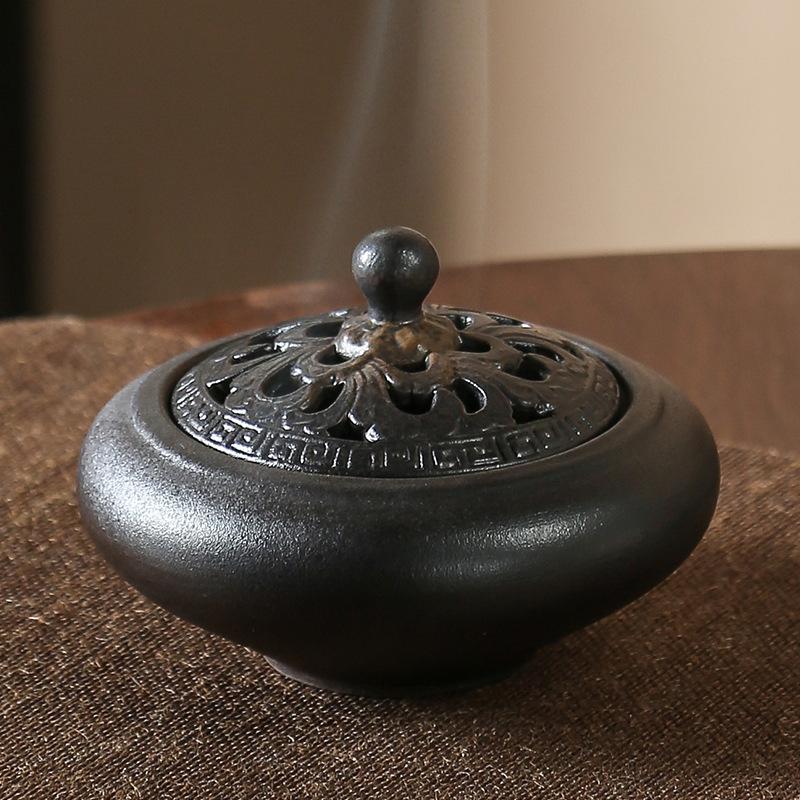 【セラミック丸香炉 Ceramic Incense Holder】中国お香 丸型 お香立て 癒し 瞑想 ヨガ リラックス