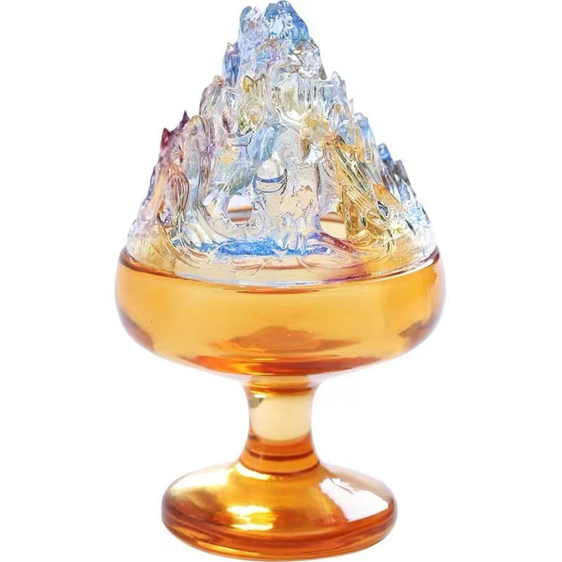 【虹水晶 Rainbow quartz Incense】虹色の硝子水晶 お香立て 香炉 中国 お香 癒し 瞑想 ヨガ リラックス