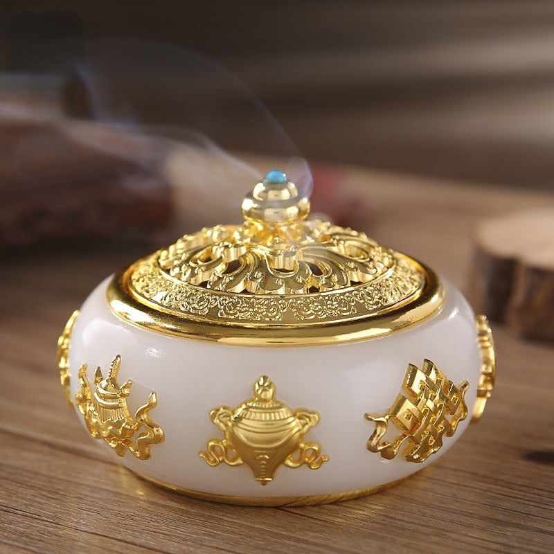 モール真鍮製　宝 香炉(2317)　唐子　高さ14ｃｍ　幅14ｃｍ　縁起物　お金　財運　置物　インテリア　中国美術 一般