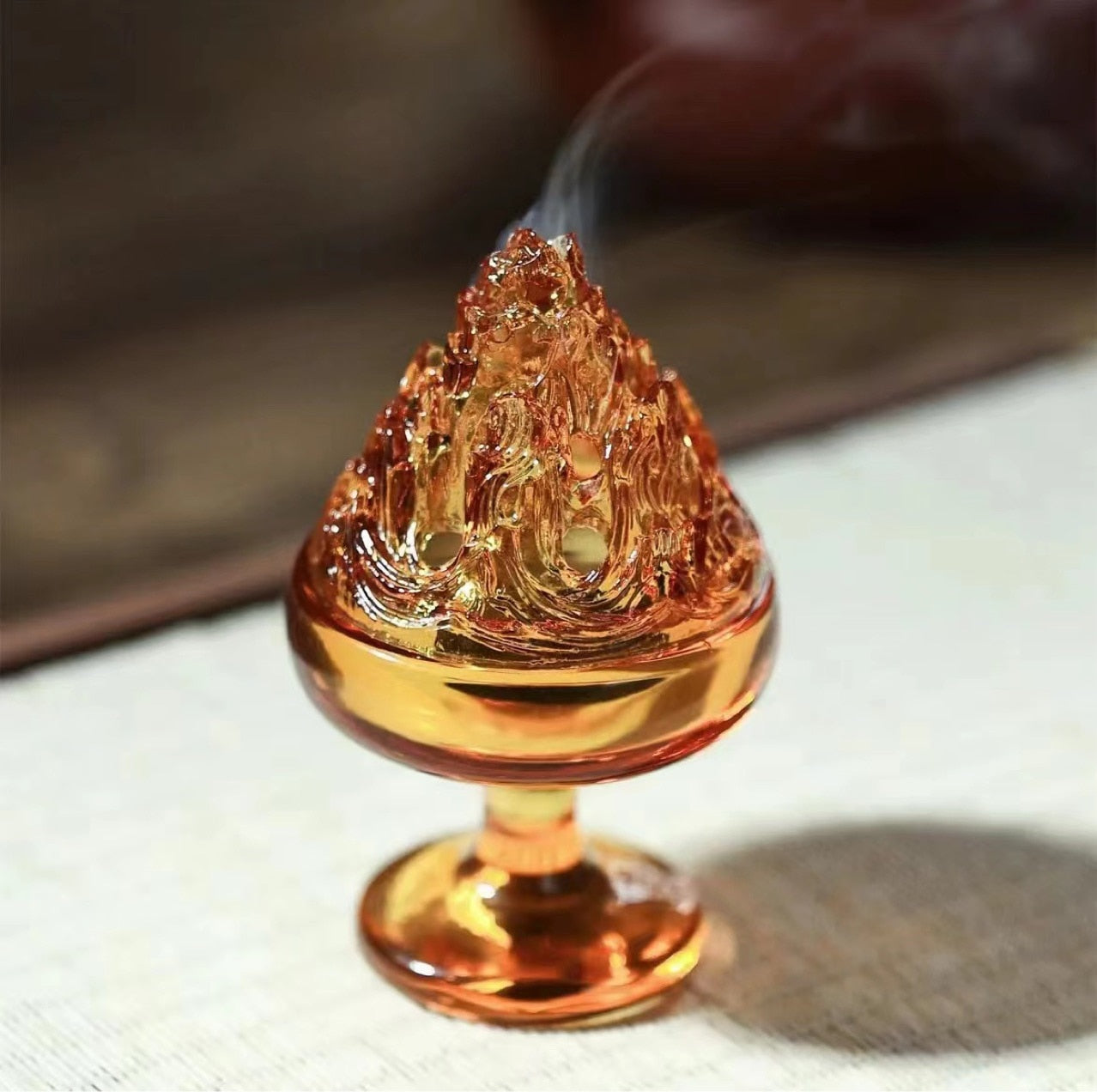 【虹水晶 Rainbow quartz Incense】虹色の硝子水晶 お香立て 香炉 中国 お香 癒し 瞑想 ヨガ リラックス