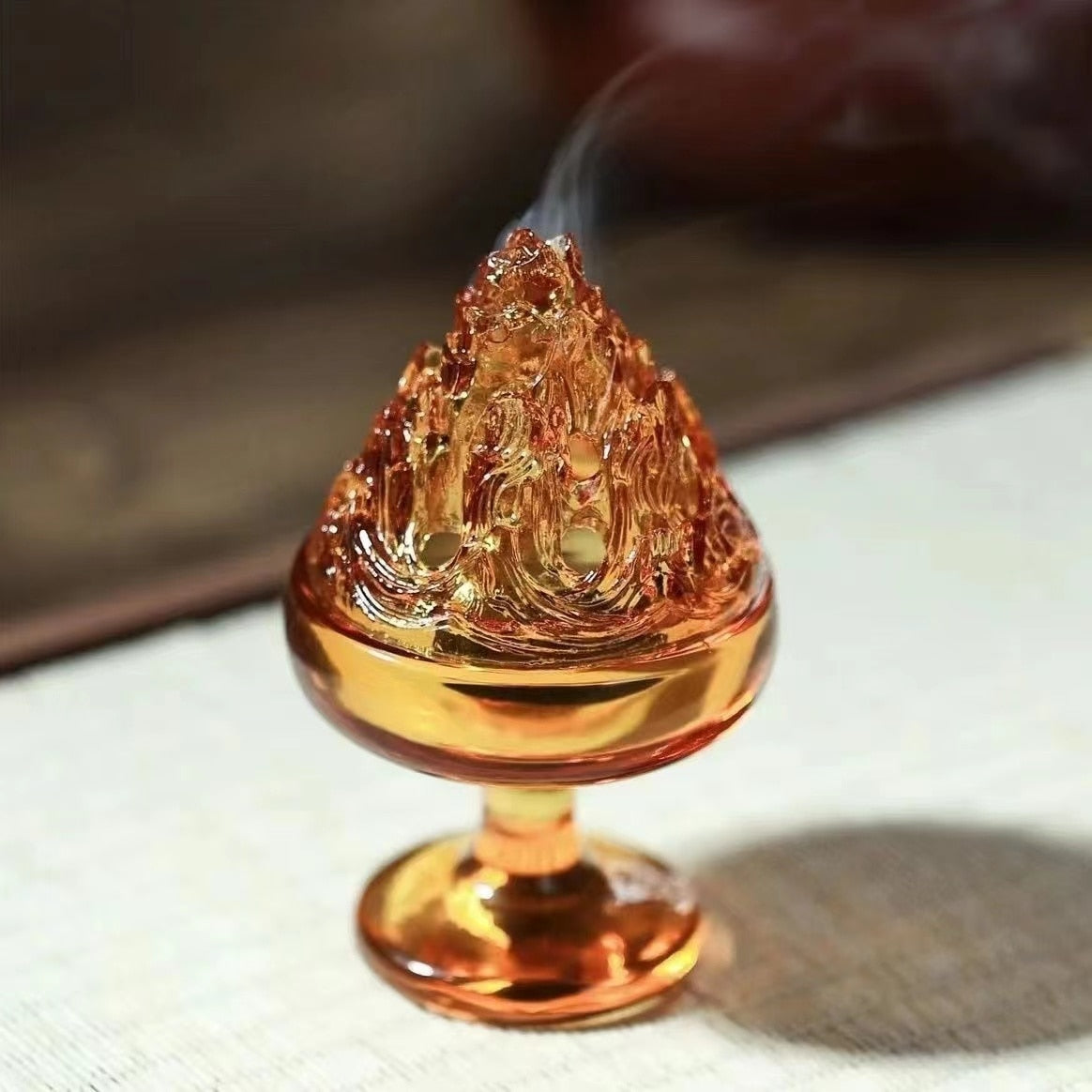 【虹水晶 Rainbow quartz Incense】虹色の硝子水晶 お香立て 香炉 中国 お香 癒し 瞑想 ヨガ リラックス