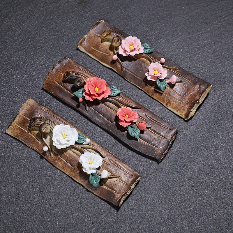 【木花の舞香 Wood flower blooming Incense Holder】中国お香 お香立て 癒し 瞑想 ヨガ リラックス 禅