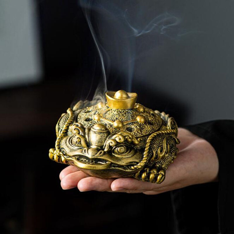蟾蜍の香 Toad frog Insence stick holder】中国お香 香炉 蛙 お香立て 