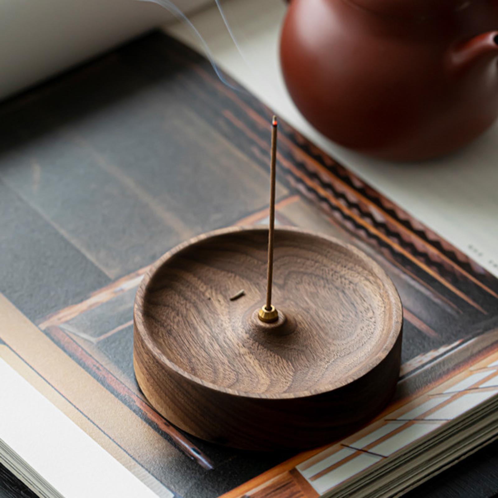 【木の香炉 Wood Incense Holder】中国お香 お香立て 癒し 瞑想 ヨガ リラックス 禅 香炉