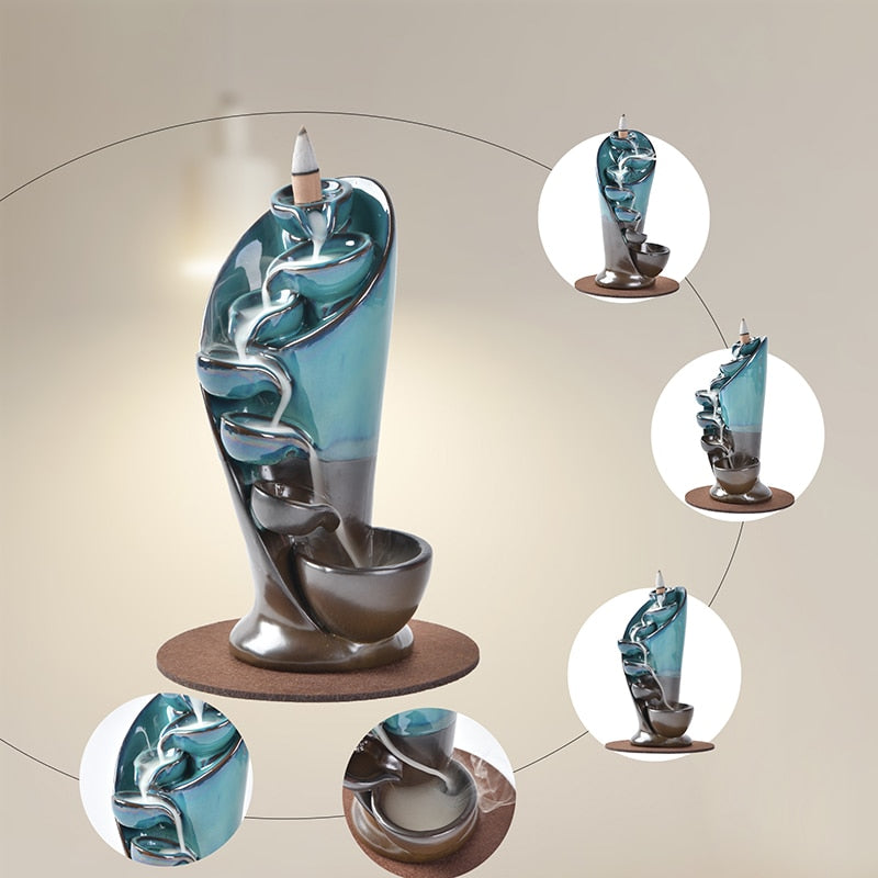 【滝の都 Waterfall capital Incense Holder】中国お香 倒流香 滝 お香立て 癒し 瞑想 ヨガ リラックス 禅