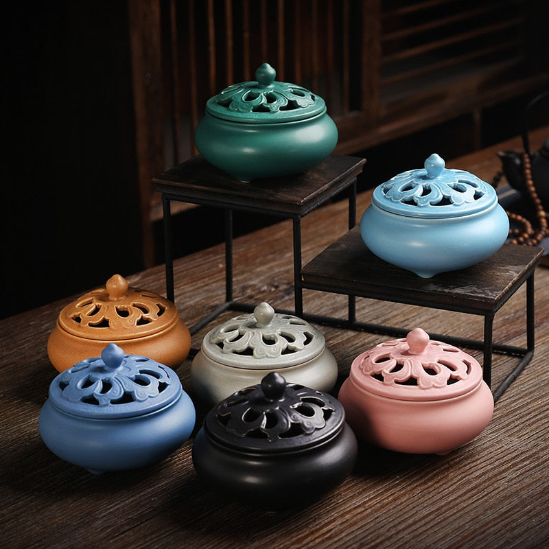 彩の香 レトロカラー Colorful Mat type Incense Holder】中国お香 丸