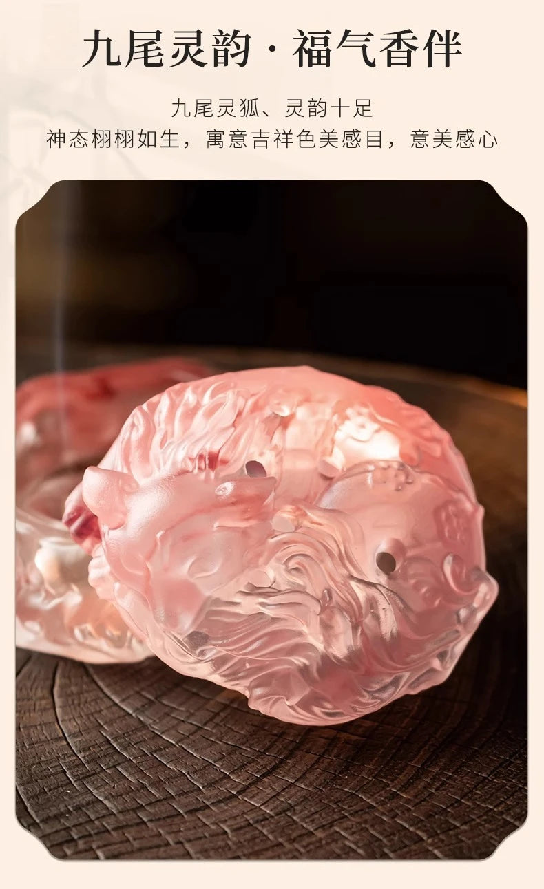 銅細工 九尾狐薫香炉 吉祥九尾狐 茶室禅意薫香炉 装飾品 工芸品 置物 銅細工 九尾狐薫香炉 吉祥九尾狐 茶室禅意薫香炉 装飾品 工芸品 置物