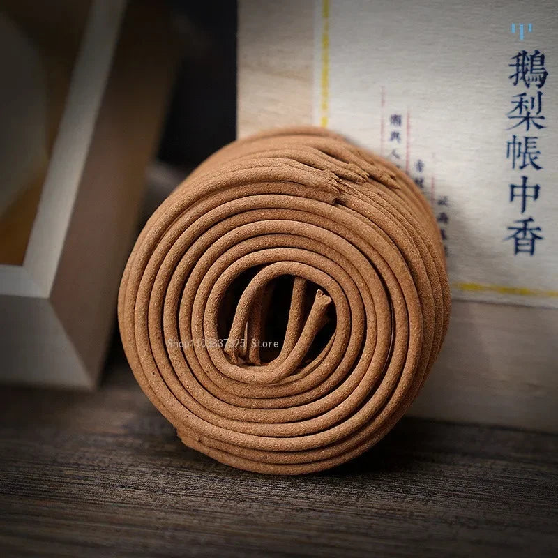 【天然素材 盤香＆桐箱セット｜リラックス・お清め・お部屋の香りに】中国お香 香炉 お香立て 癒し 瞑想 ヨガ リラックス