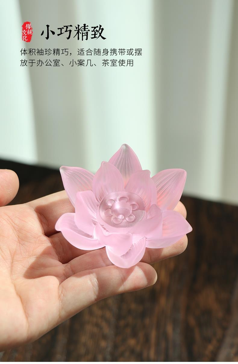 【硝子の蓮香炉 Grass lotus flower Incense Holder】中国お香 お香立て 癒し 瞑想 ヨガ リラックス 禅 透明 香炉 ロータス