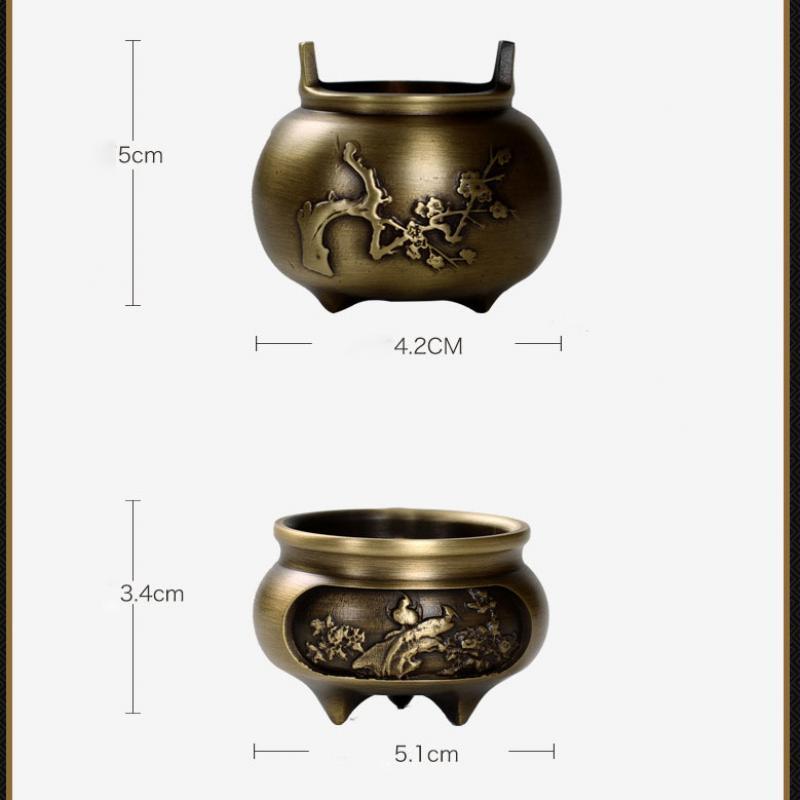 【伝統の壺香 Traditional Pot Incense Holder】中国お香 丸型 香炉 ゴールド お香立て 癒し 瞑想 ヨガ リラックス