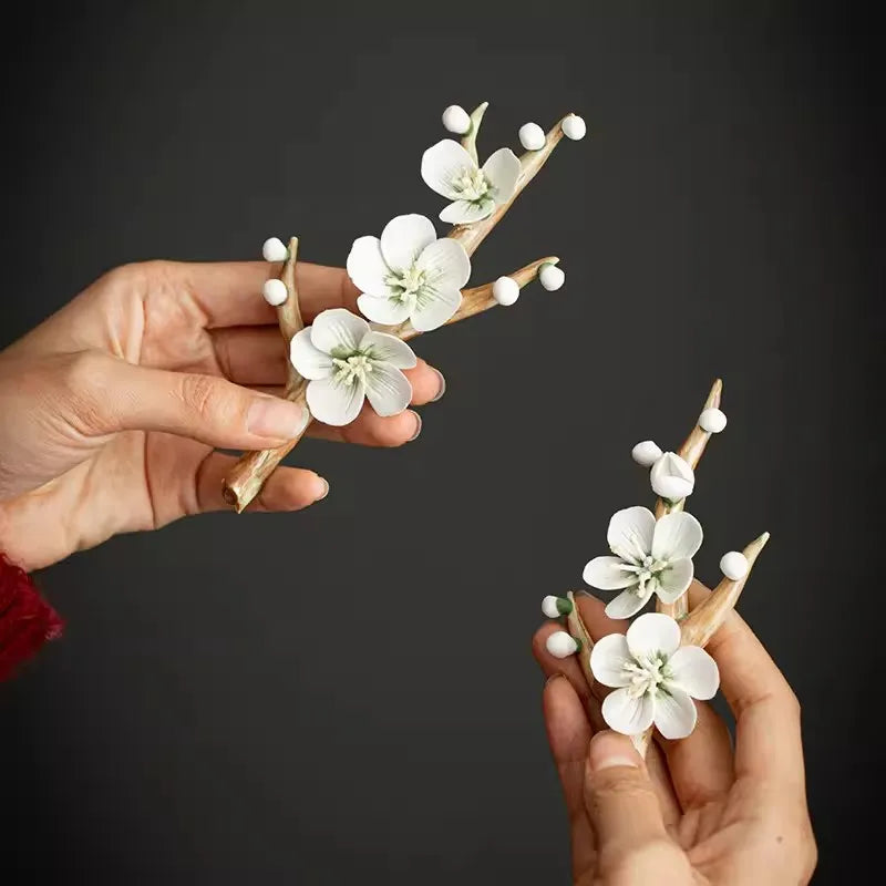 【手作り 梅花 お香立て】 陶器 高級 お香立 中国お香 香炉 茶道 室内 インテリア 癒し