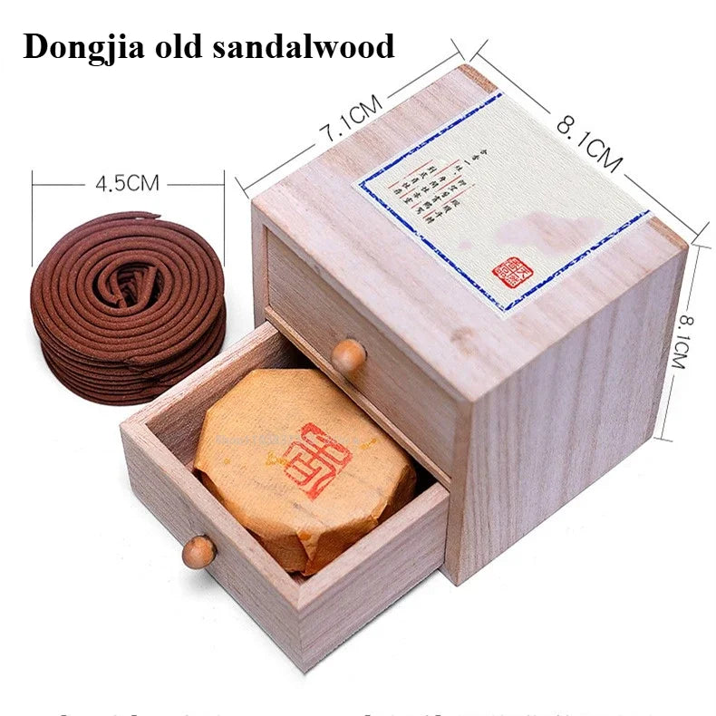 【天然素材 盤香＆桐箱セット｜リラックス・お清め・お部屋の香りに】中国お香 香炉 お香立て 癒し 瞑想 ヨガ リラックス