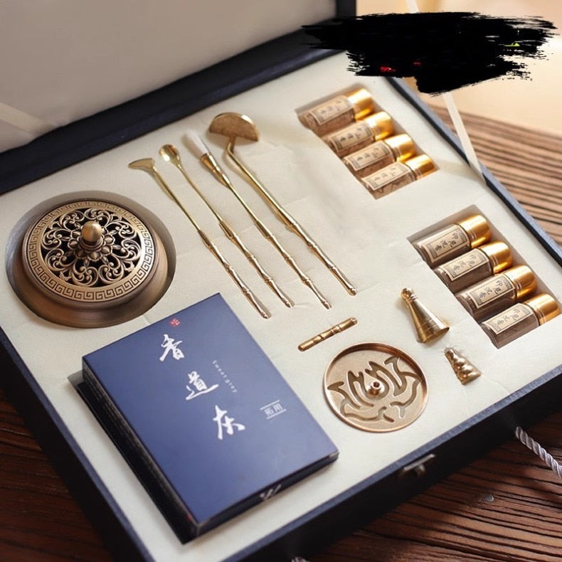 【初心者さんやギフトにもおすすめ！伝統香具セット Authentic Traditional Insence Kit】中国お香 香炉 お香セット  アロマ インセンス 雑貨 癒し 瞑想 ヨガ リラックス 禅 ギフト