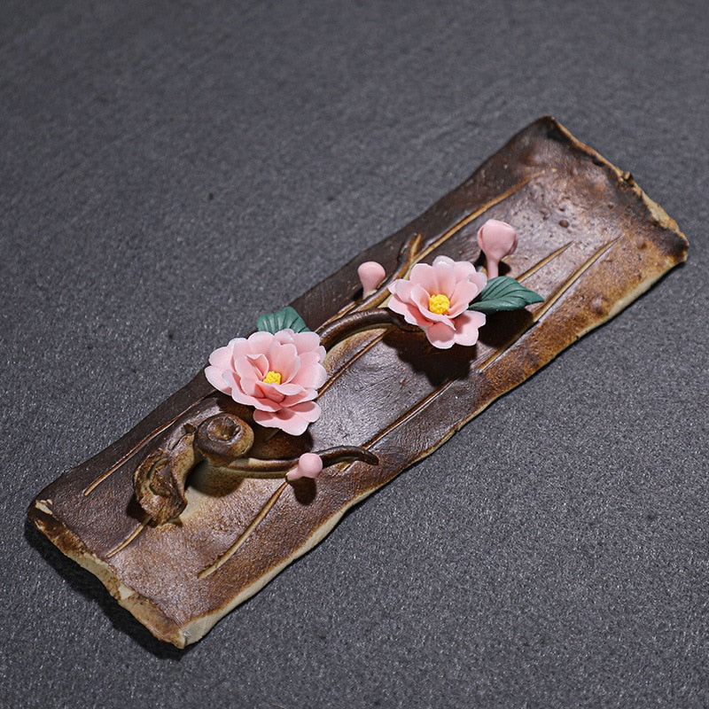 【木花の舞香 Wood flower blooming Incense Holder】中国お香 お香立て 癒し 瞑想 ヨガ リラックス 禅 透明 香炉