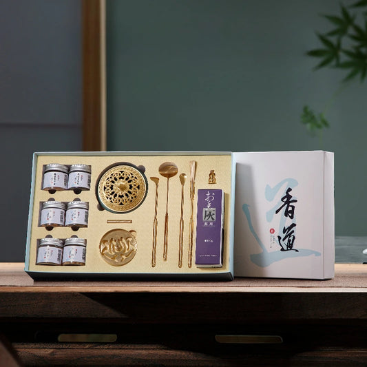 【初心者・ギフトにおすすめ｜彩蓮 香道セット】お香セット　香炉　ギフトキット　瞑想用 空間浄化 茶道飾り 贈り物