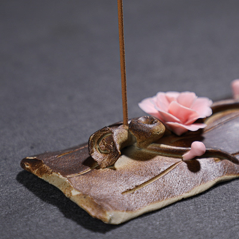 【木花の舞香 Wood flower blooming Incense Holder】中国お香 お香立て 癒し 瞑想 ヨガ リラックス 禅 透明 香炉