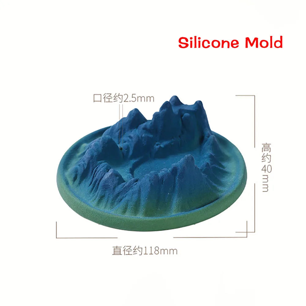 【千里江山・湖 香炉｜倒流香と線香対応・山水デザインの陶器香具】中国お香 香炉 陶器　お香立て 癒し 瞑想 ヨガ リラックス ギフト