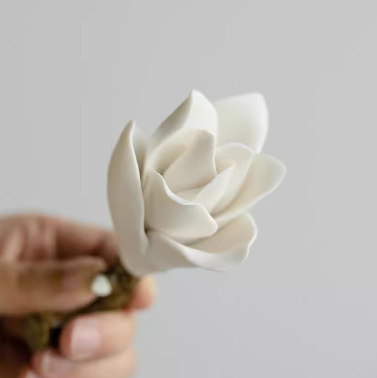 【白玉蘭（マグノリア）の香立て｜手作りの花インセンスホルダー】お香 香炉 アロマ インセンス 雑貨 癒し 瞑想 ヨガ リラックス 禅