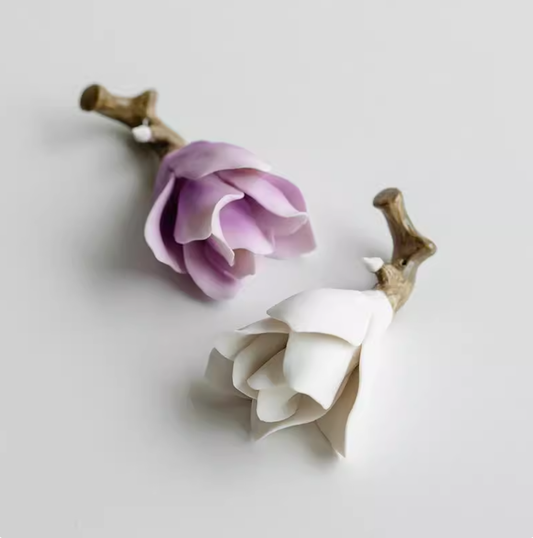 【白玉蘭（マグノリア）の香立て｜手作りの花インセンスホルダー】お香 香炉 アロマ インセンス 雑貨 癒し 瞑想 ヨガ リラックス 禅