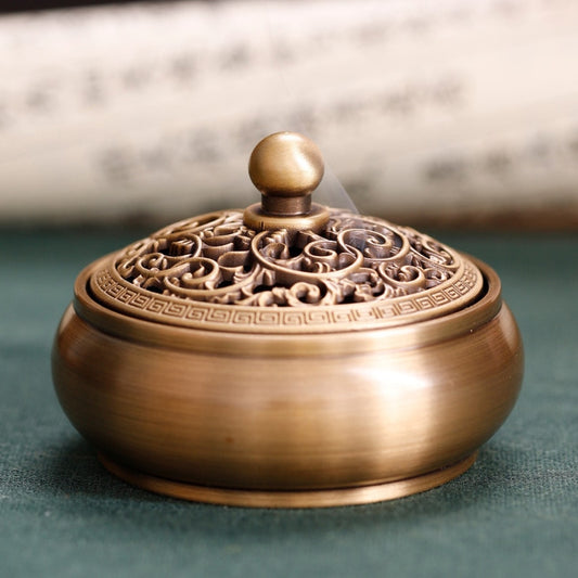 【黄金の伝統 Gold traditional Incense Holder】中国お香 丸型 ゴールド お香立て 癒し 瞑想 ヨガ リラックス