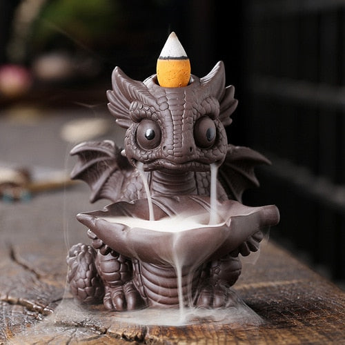 【小竜の香 Small dragon Incense Holder】中国お香 倒流香 滝 お香立て 癒し 瞑想 ヨガ リラックス