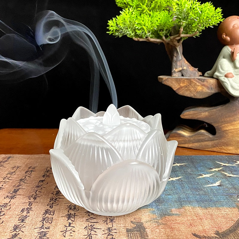 瑠璃の蓮 Lotus lapis Incense Holder】中国お香 硝子 お香立て 癒し 瞑想 ヨガ リラックス – 世界のお香