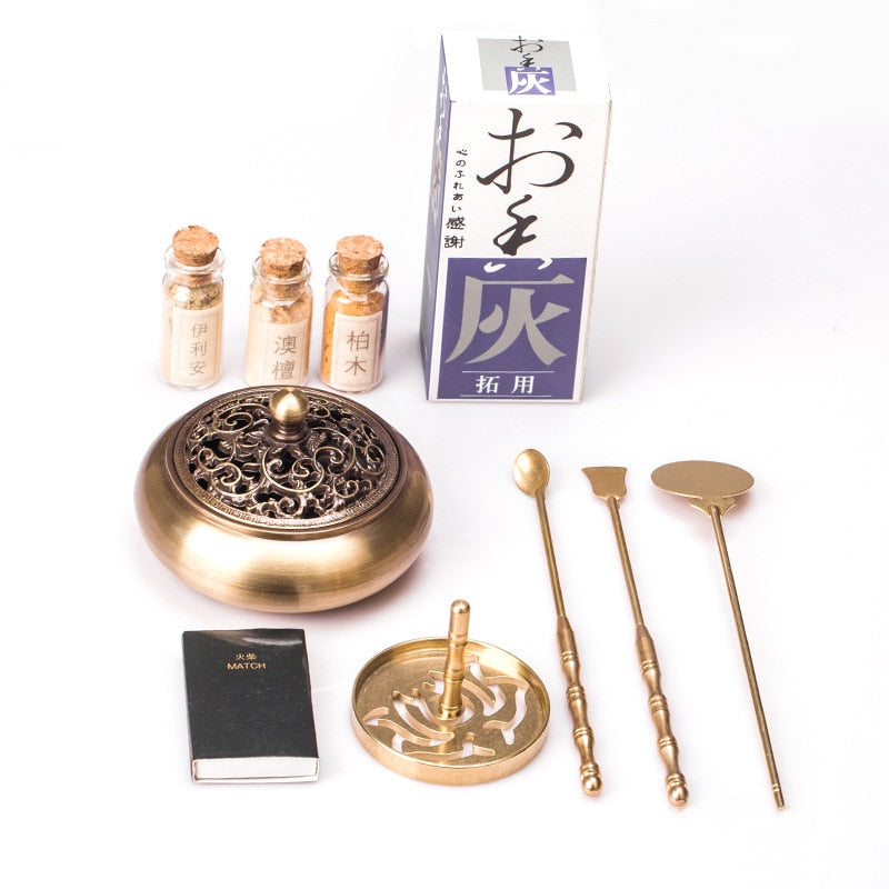 【初贈の香 First Gift Traditional Insence Kit】中国お香セット 香炉 丸型 ゴールド アロマ インセンス 雑貨 癒し 瞑想 ヨガ リラックス 禅 ギフト