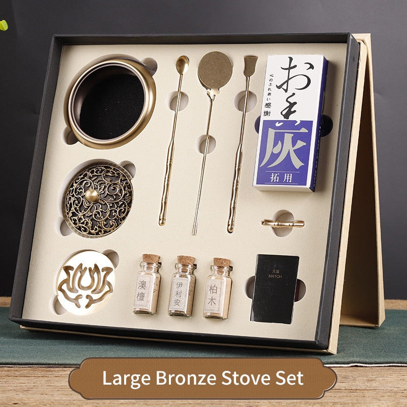 【初贈の香 First Gift Traditional Insence Kit】中国お香セット 香炉 丸型 ゴールド アロマ インセンス 雑貨 癒し 瞑想 ヨガ リラックス 禅 ギフト