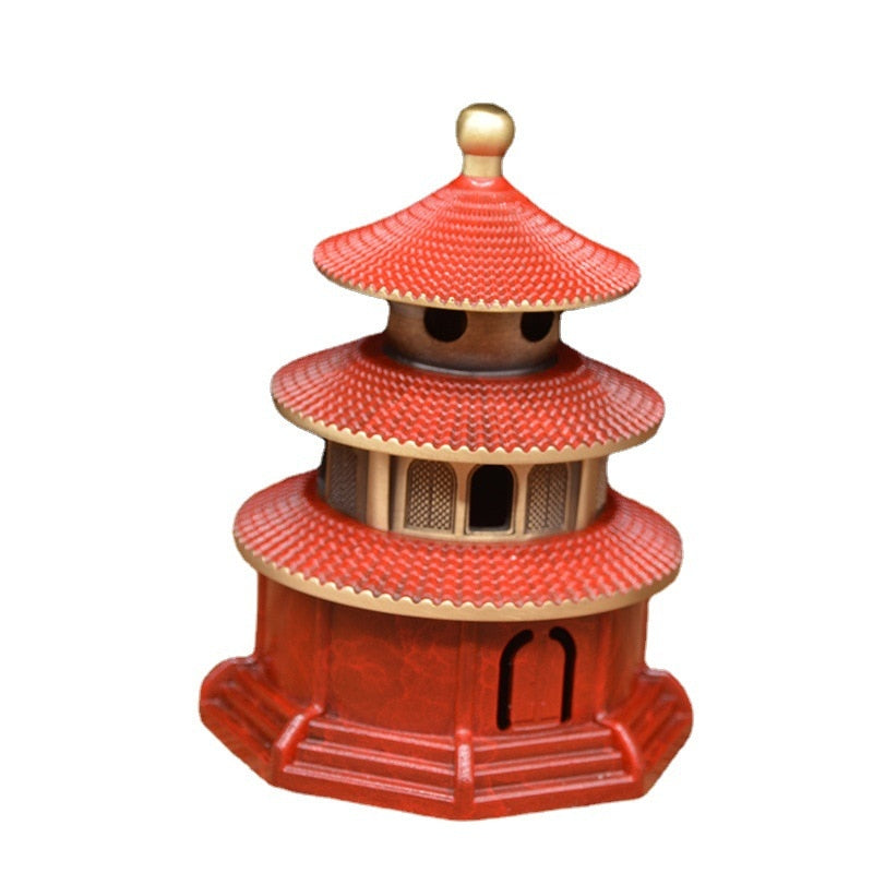 【仏寺の香 Buddhist temple Incense Holder】中国お香 建物 塔 寺 お香立て 癒し 瞑想 ヨガ リラックス ギフト