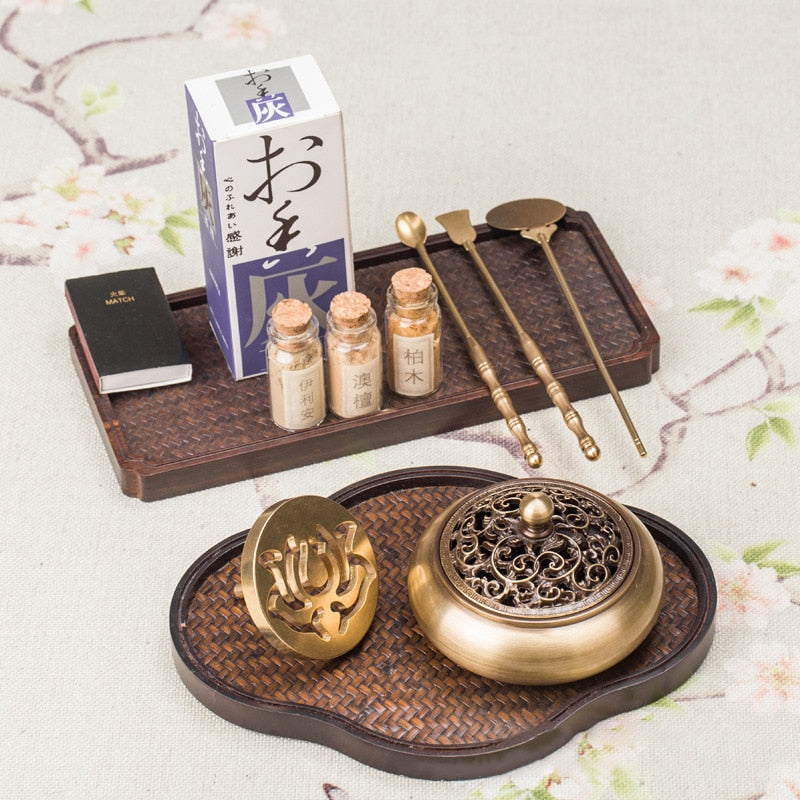 【初贈の香 First Gift Traditional Insence Kit】中国お香セット 香炉 丸型 ゴールド アロマ インセンス 雑貨 癒し  瞑想 ヨガ リラックス 禅 ギフト