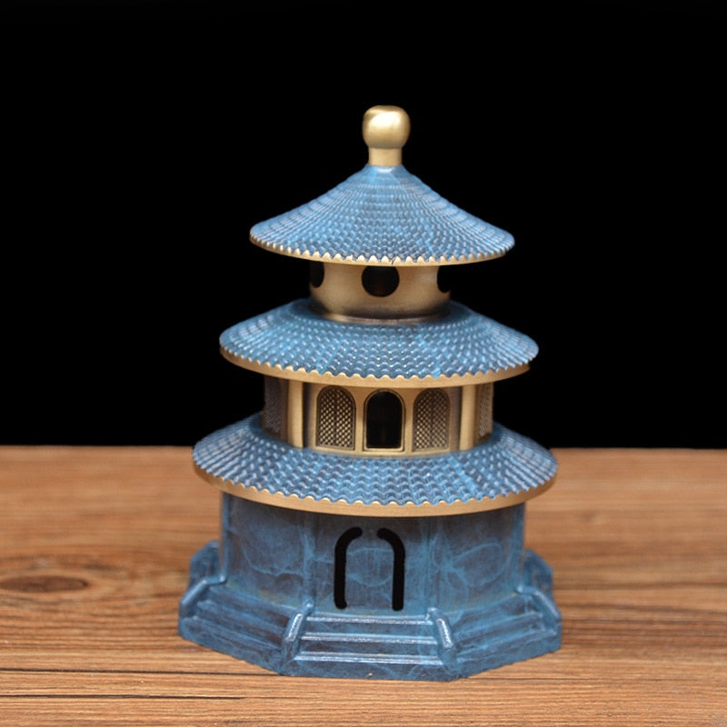 【仏寺の香 Buddhist temple Incense Holder】中国お香 建物 塔 寺 お香立て 癒し 瞑想 ヨガ リラックス ギフト